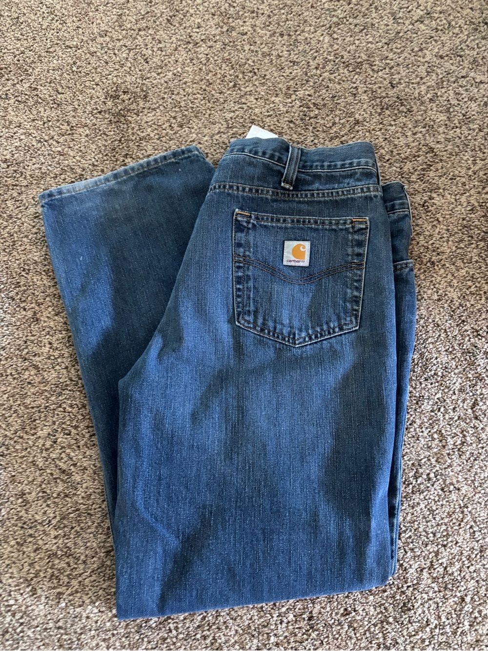 Carhartt Men’s Dark Blue Straight-Leg Jeans